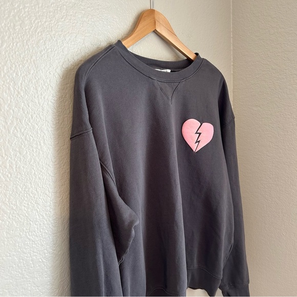 Wildfox Women’s I Wish It Was Saturday Grey Crewneck Graphic Sweatshirt, Large - Picture 4 of 10